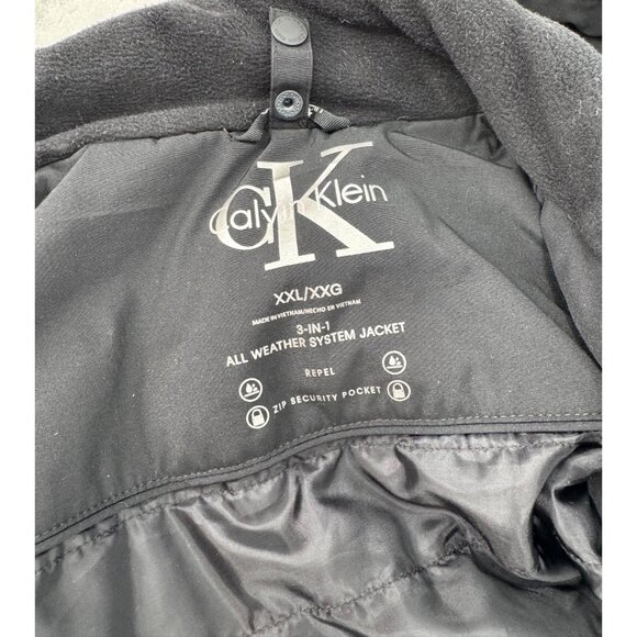 Calvin Klein Womens Black 3-in-1 Hooded Jacket With Zippered Pockets - Picture 9 of 11
